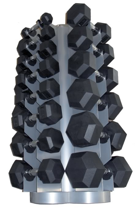 rubber hex dumbbells