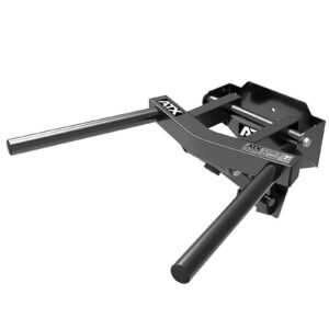 The ATX® Folding Wall Mounted Dip Handles feature a sturdy, black metal construction with parallel handles, perfect for strength training. These dip bars come with secure mounting brackets for easy installation.