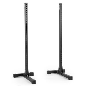 The ATX® Squat Stands 650 SD, featuring adjustable height holes and sturdy black bases, are shown side by side against a plain white background.