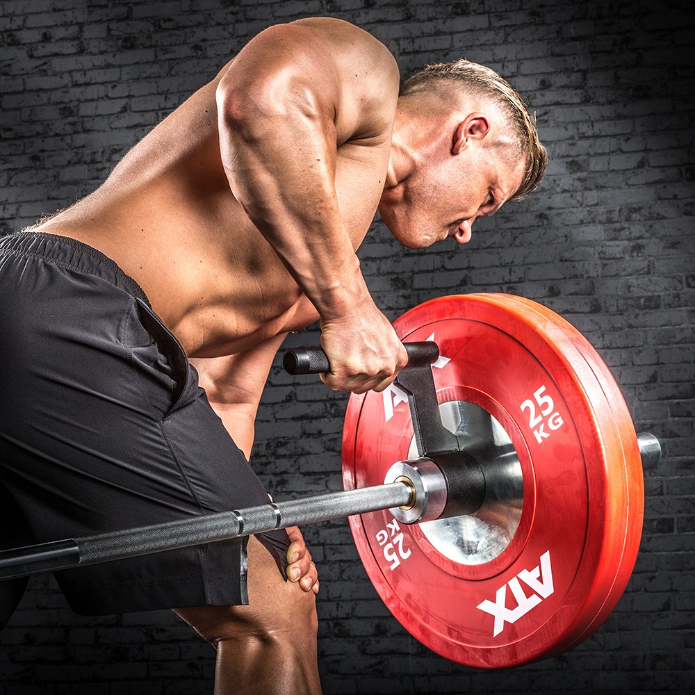 One Arm Row with barbell handle