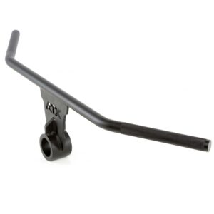 The Power Maxx 4ft Olympic Barbell Black ATX Wide Grip T Bar Row Handle attachment features two textured grip handles and a robust construction for landmine exercises.