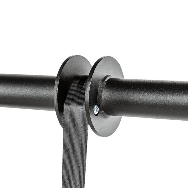 The ATX® Wrist Forearm Trainer is a black metal tension rod threaded with a ribbon and secured by disk-shaped stoppers, with a visible small screw on the right stopper.