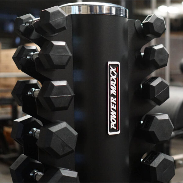 1-10kg Rubber Hex Dumbbell Set - Image 3