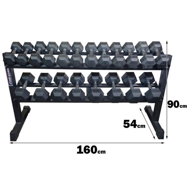 2.5kg - 25kg Rubber Hex 10pr with Rack - Image 2