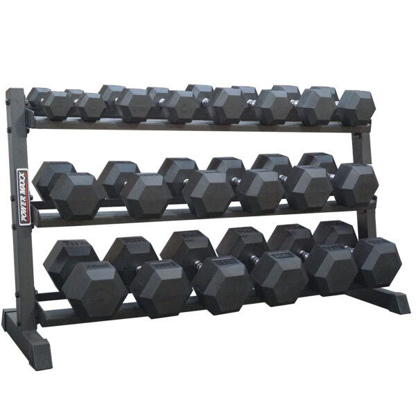 5kg - 50kg Rubber Hex 10pr with Rack