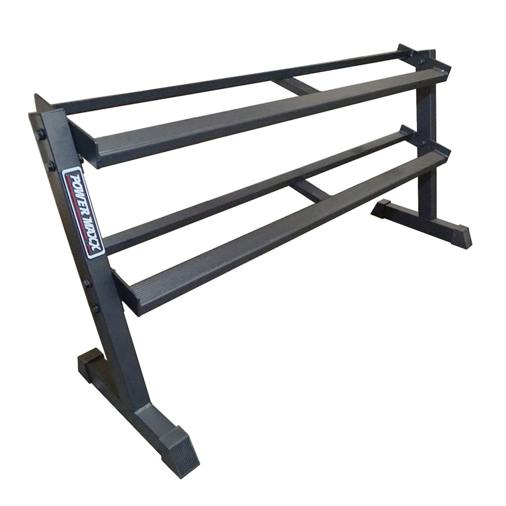 Power Maxx 2 Tier Rubber Hex Dumbbell Rack