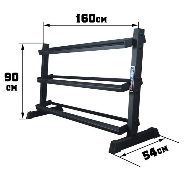 3 Tier Rubber Hex Dumbbell Rack - Image 3