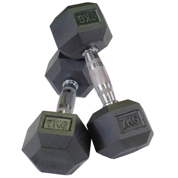 1-10kg Rubber Hex Dumbbell Set - Image 11
