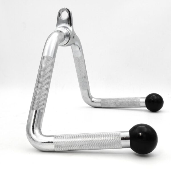 The Multi Purpose Exercise Bar features a chrome-plated metal handle with knurled grips and black rubber ends, perfect for exercise equipment, shown on a white background.