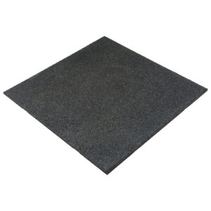 A square piece of Gymfloor® dark gray rubber matting, 20mm thick with a textured surface, displayed on a white background.