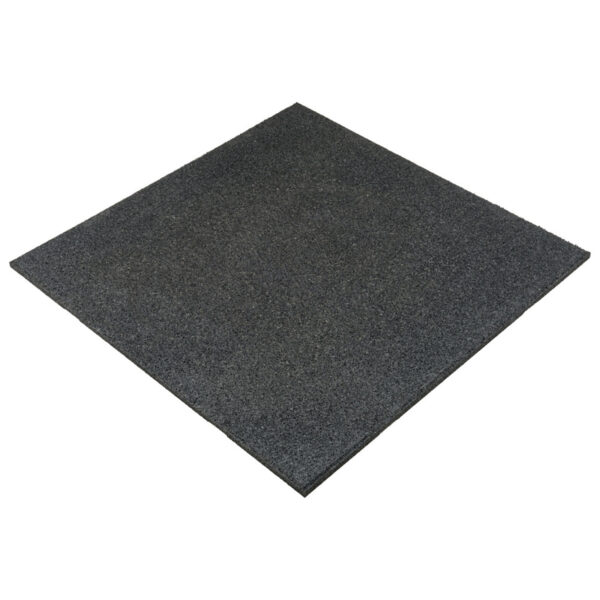A square piece of Gymfloor® dark gray rubber matting, 20mm thick with a textured surface, displayed on a white background.