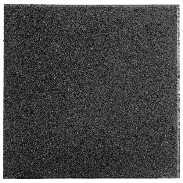 GymFloor® RTS 50x50@20mm is a square sheet of dark gray, coarse, textured material designed for smoothing rough surfaces or edges in woodworking, metalworking, and various crafting applications.