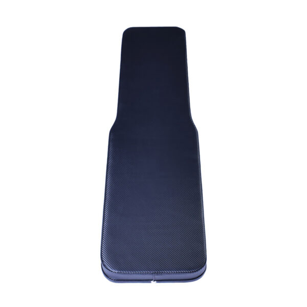 The Ironmaster Hybrid Bench Pad, featuring a sleek black rectangular design and contoured sides, is set against a plain white background.