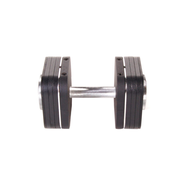 The Ironmaster Heavy Handle Kit showcases a sleek, modern design with multiple weight plates stacked on each end and a metallic handle, all set against a white background.