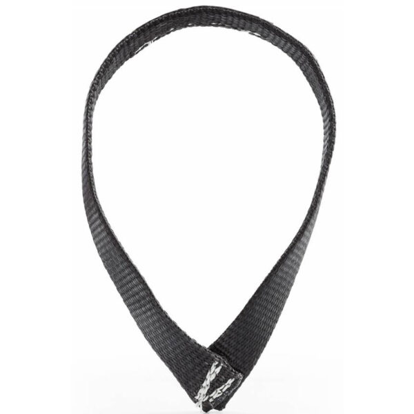 A Spud Oly Strap (Olympic Style) in black nylon with reinforced stitching, ideal for climbing or industrial use, is folded into a triangular shape against a white background.