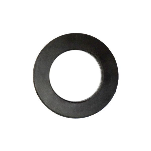 A flat, circular Gym Rubber Stopper 50mm in black with a large central hole against a white background.