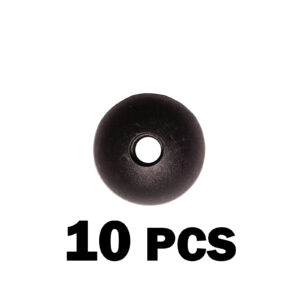 The Gym Cable Ball 25mm, a black circular bead with a central hole viewed from above, is shown against a plain white background. The text 10 PCS is displayed beneath it, indicating a pack of ten pieces.
