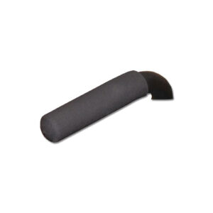 The Rubber Gym Grip features a black cylindrical handle and a compact curved utility blade with a rounded cutting edge, ideal for precision scraping or cutting tasks.