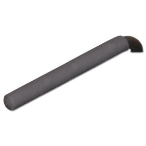 The product image features a Rubber Gym Grip, 25mm x 400mm, in black, displayed against a white background. This cylindrical grip has a hooked end and textured surface for enhanced hold and control.