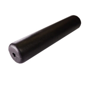A black Handle Grip foam roller, 20 mm x 117 mm, with a slightly textured surface is shown diagonally against a white background.