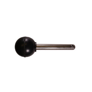 The Locking Pin 70mm D10mm features a metal rod with a spherical black rubber tip on one end and a small hole near the opposite end, displayed horizontally against a plain white background.