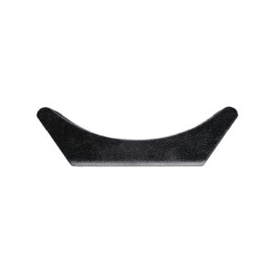 A black, curved Cable Pulley 90mm with a textured surface and crescent-like shape is set against a plain white background.