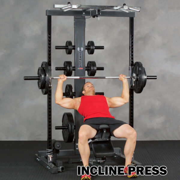 Man doing Incline Bench Press on Ironmaster Smith Machine