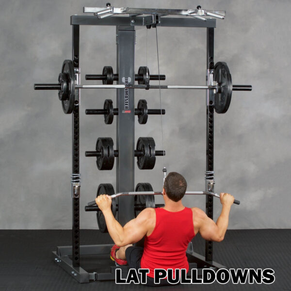 Man doing lat pulldowns on an Ironmaster IM2000