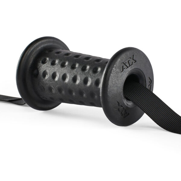 The ATX® Conic Fat Grips, in black with a textured hand grip and strap threaded through, are displayed against a white background.