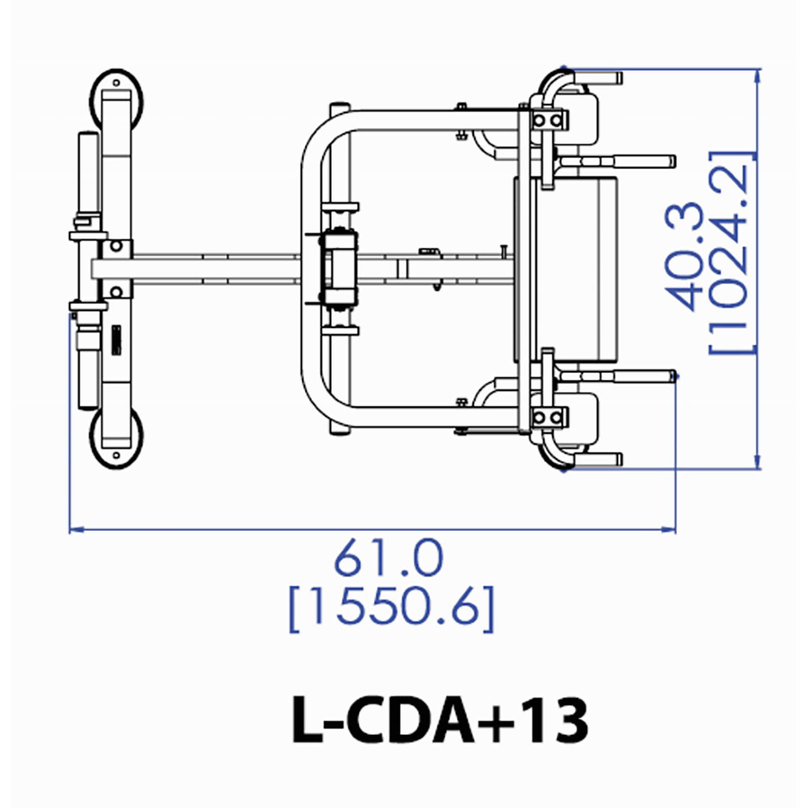 Powertec Leverage Assisted Dip and Chin Up L-CDA Footprint