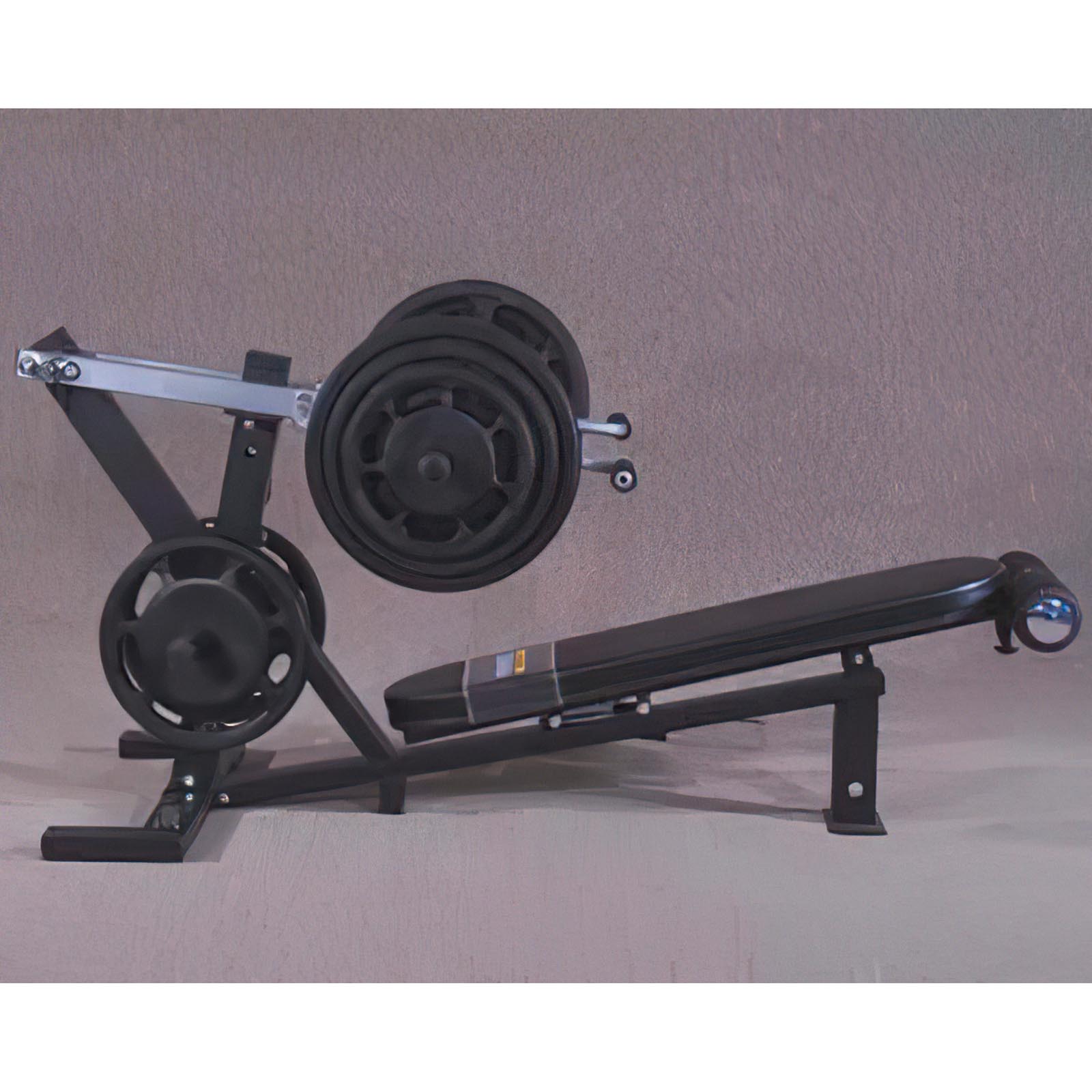 Powertec Leverage Chest Press in decline bench press position
