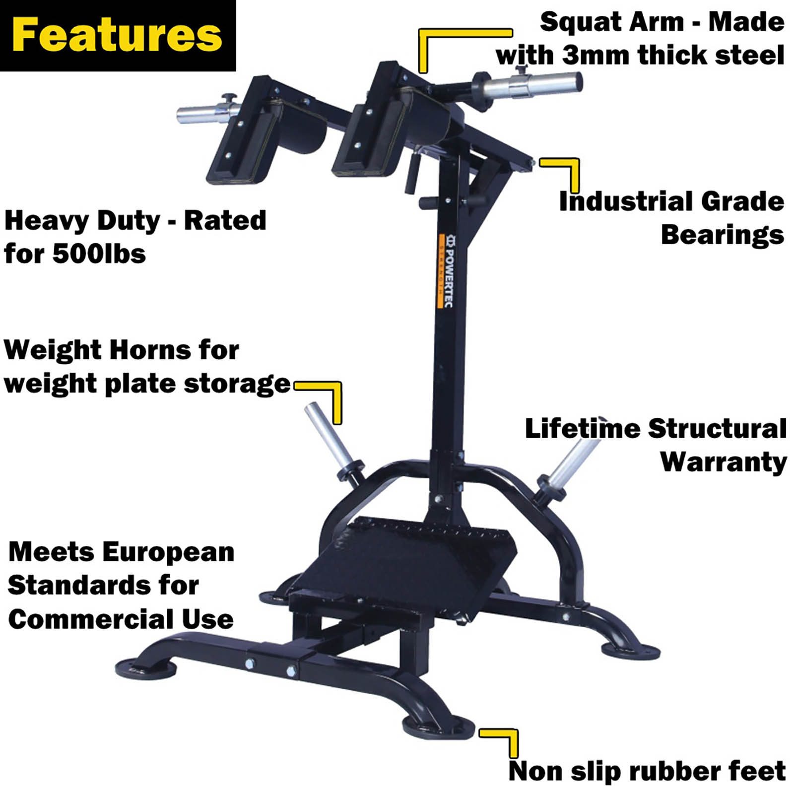 L-SQ Powertec Leverage Squat Features