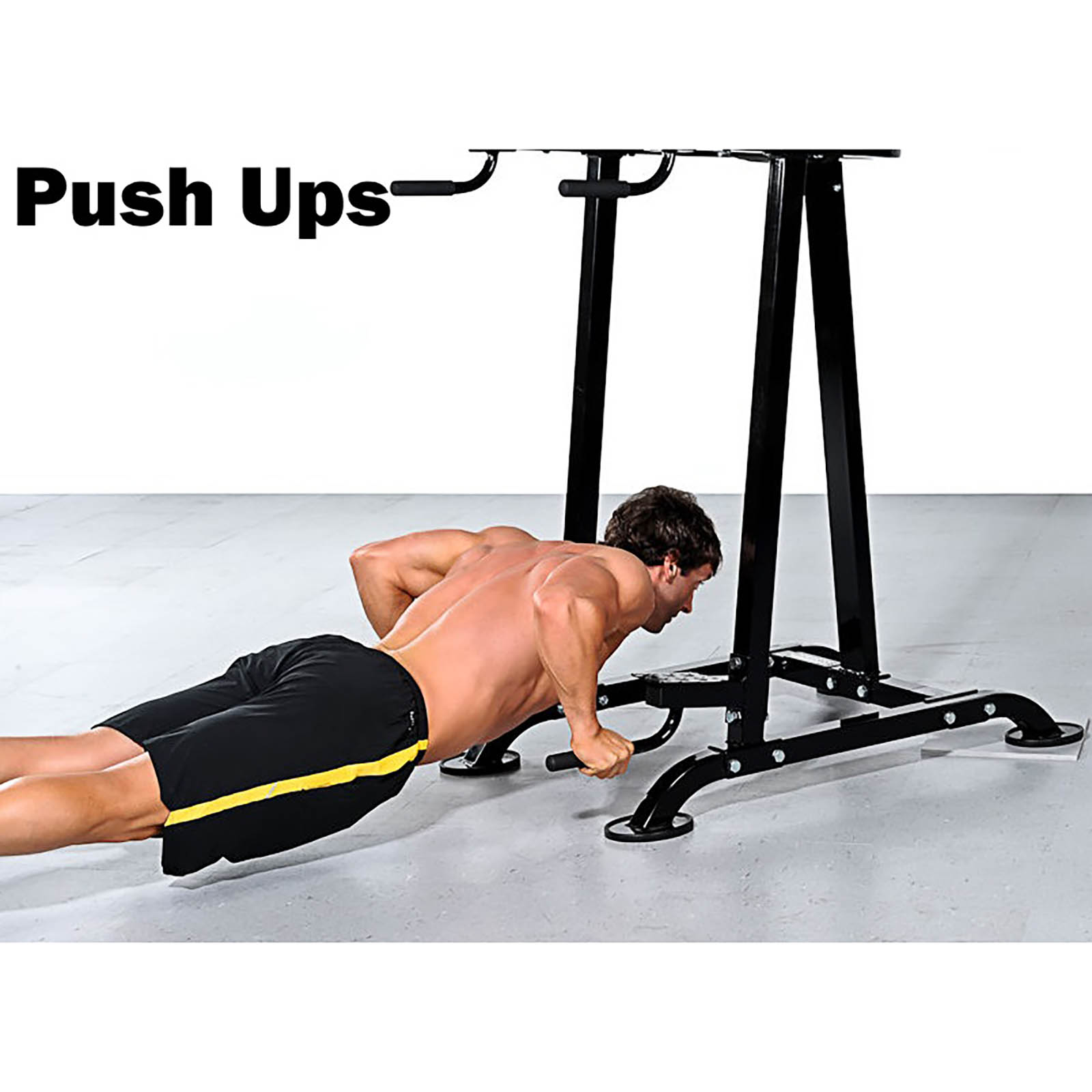 Man doing push ups on a basic trainer