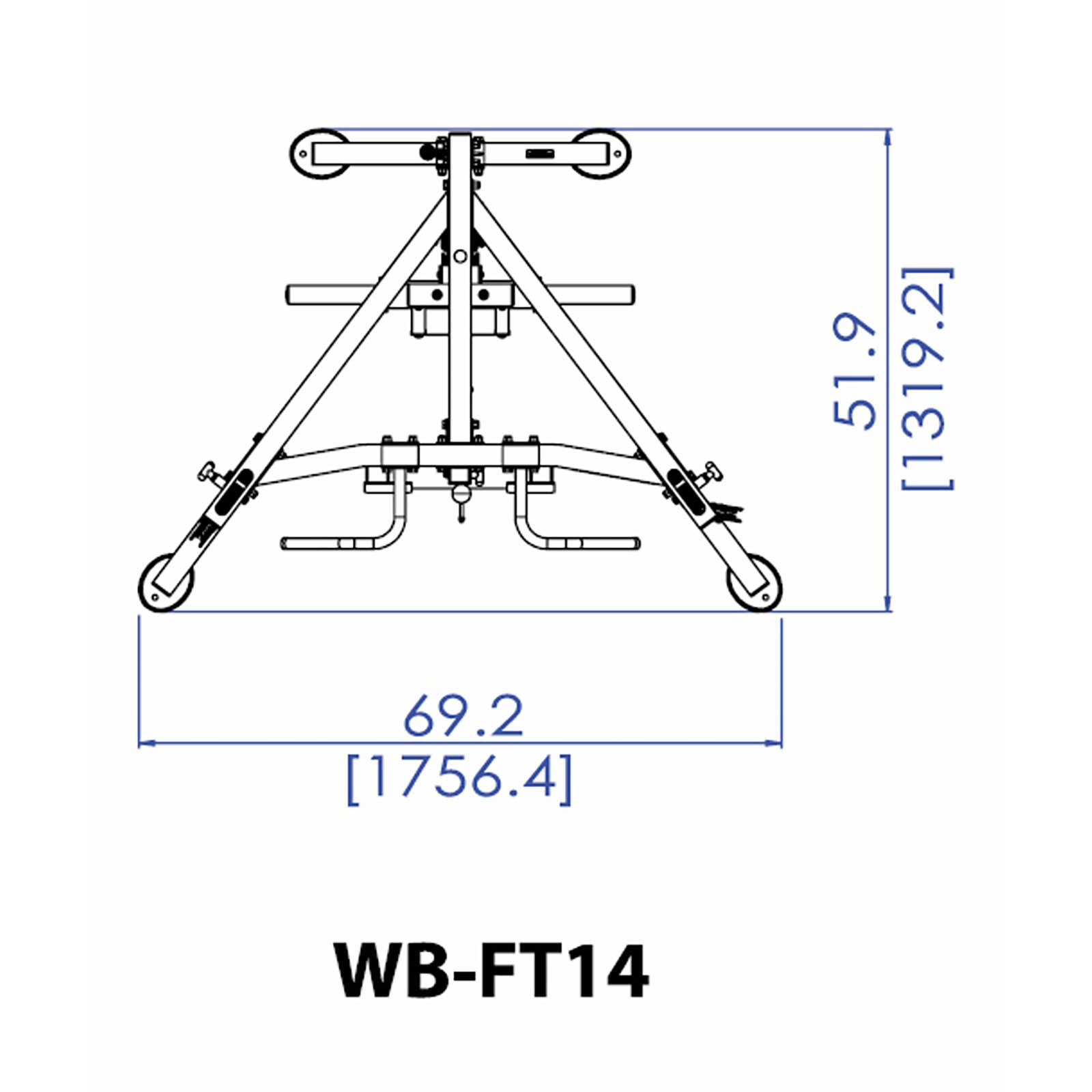 Powertec Workbench Functional Trainer footprint diagram