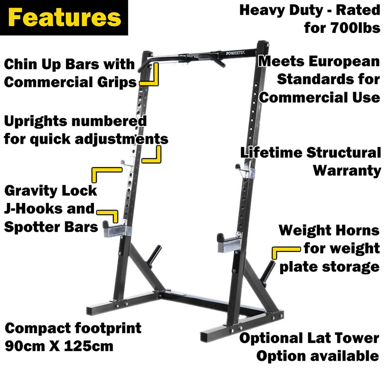 Powertec Half Rack with all the features