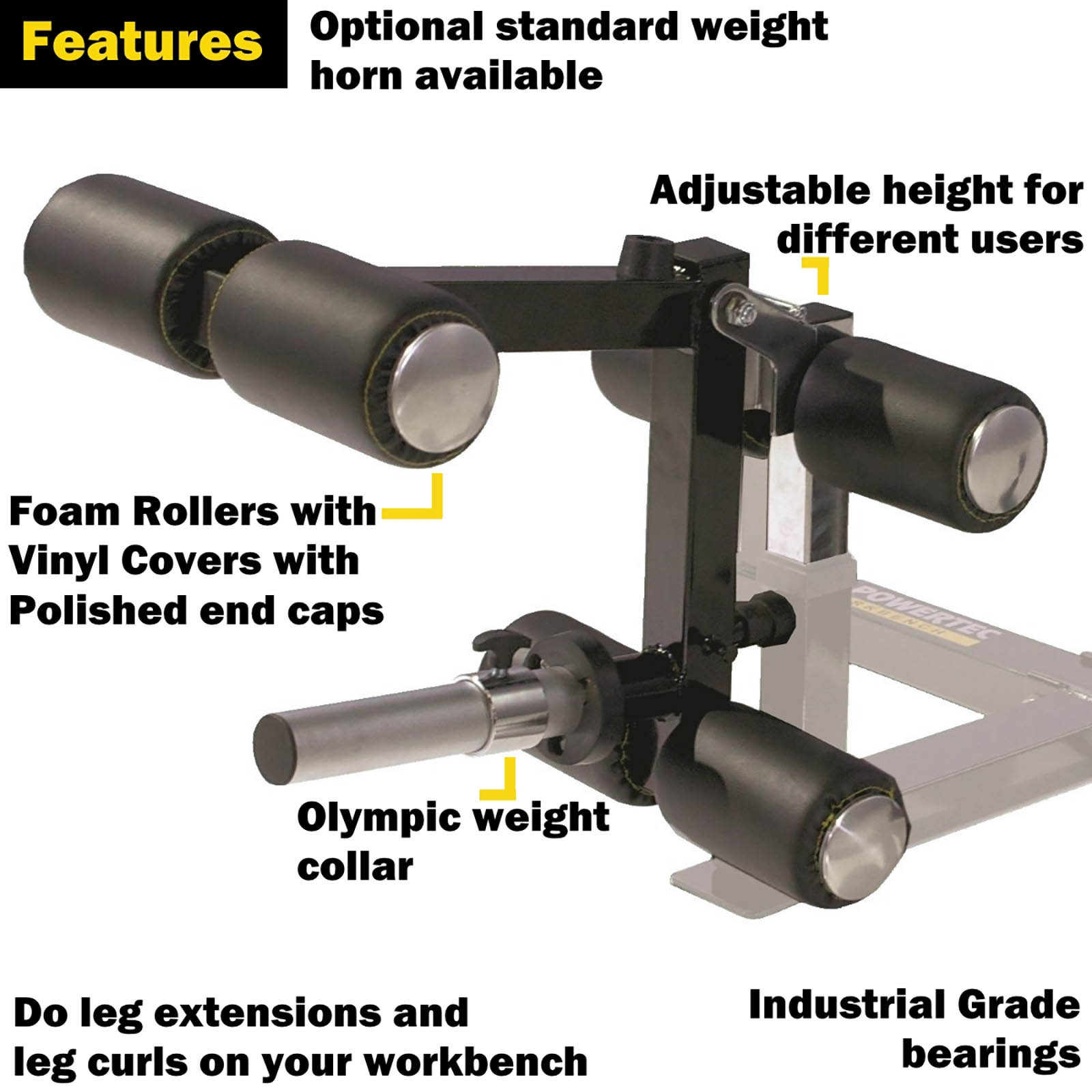 Powertec Leg Lift Attachment Features