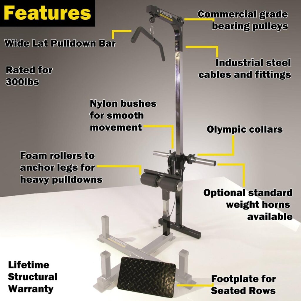 Powertec Lat Tower Accessory Features.