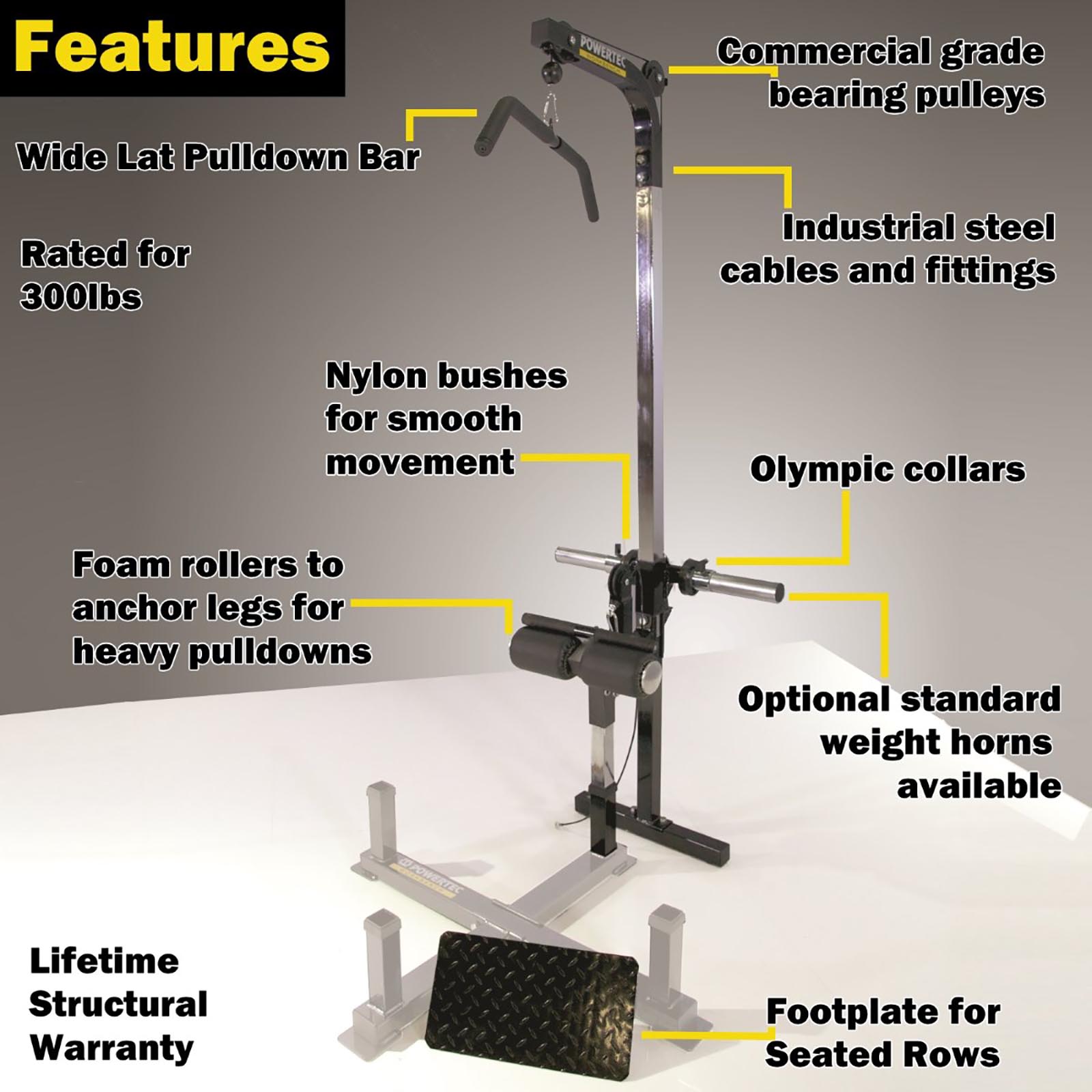 Powertec Lat Tower Accessory Features