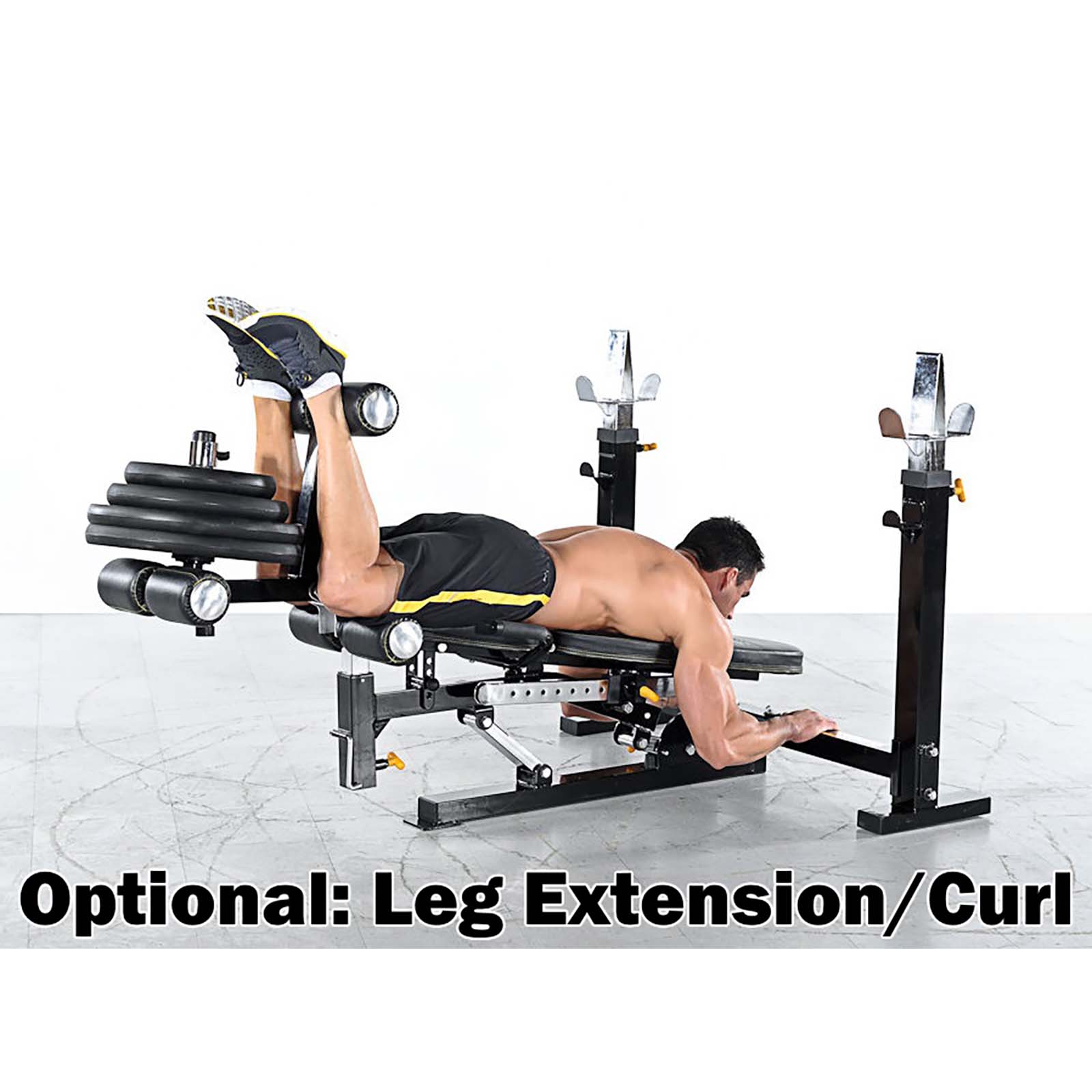 Man doing lying leg curl exercise