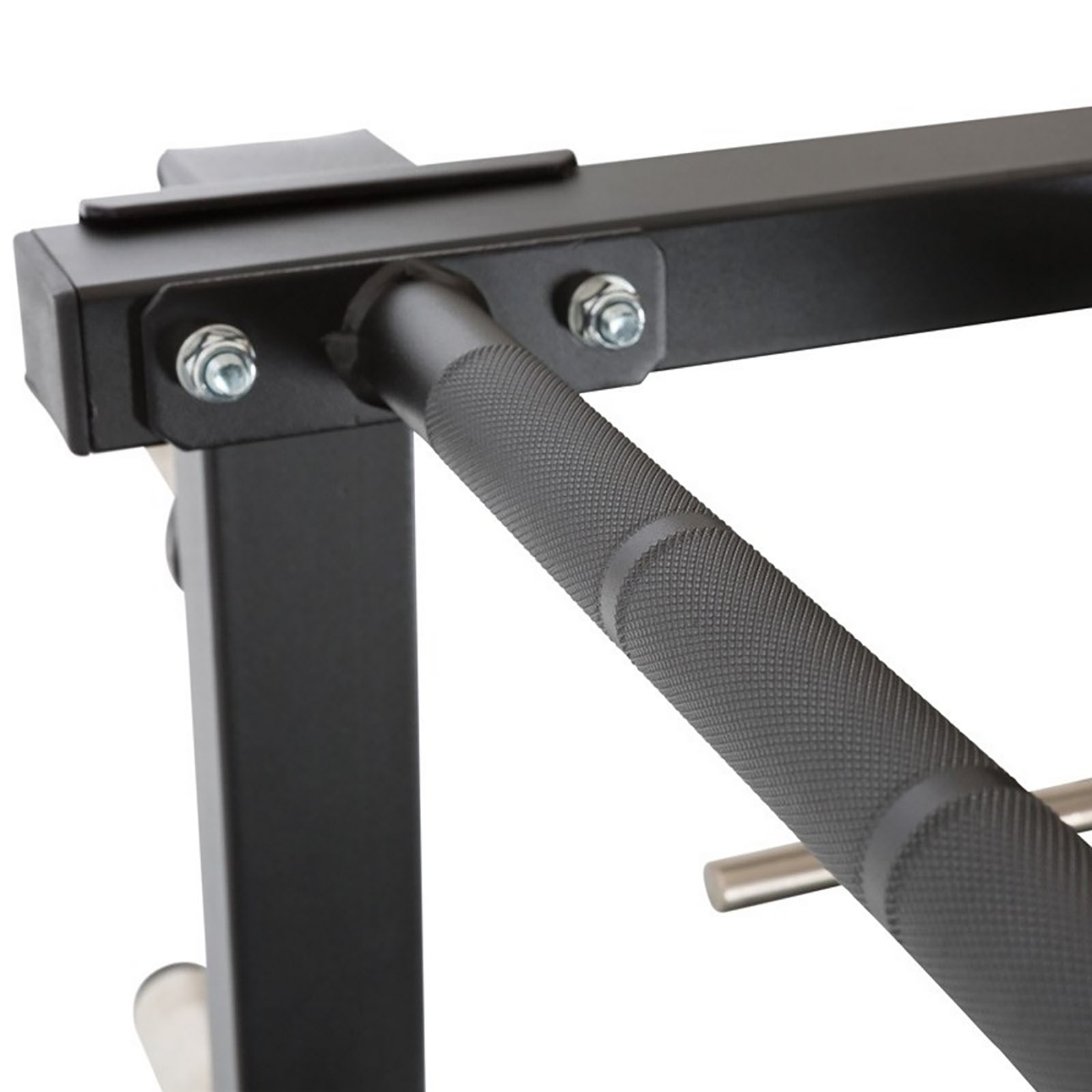 Knurled chin up bar