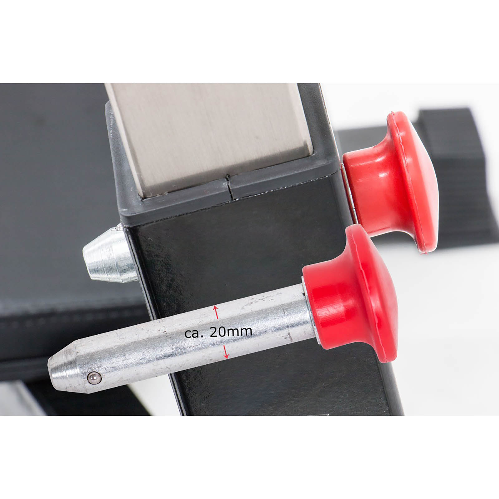 Thick pin for adjusting barbell height