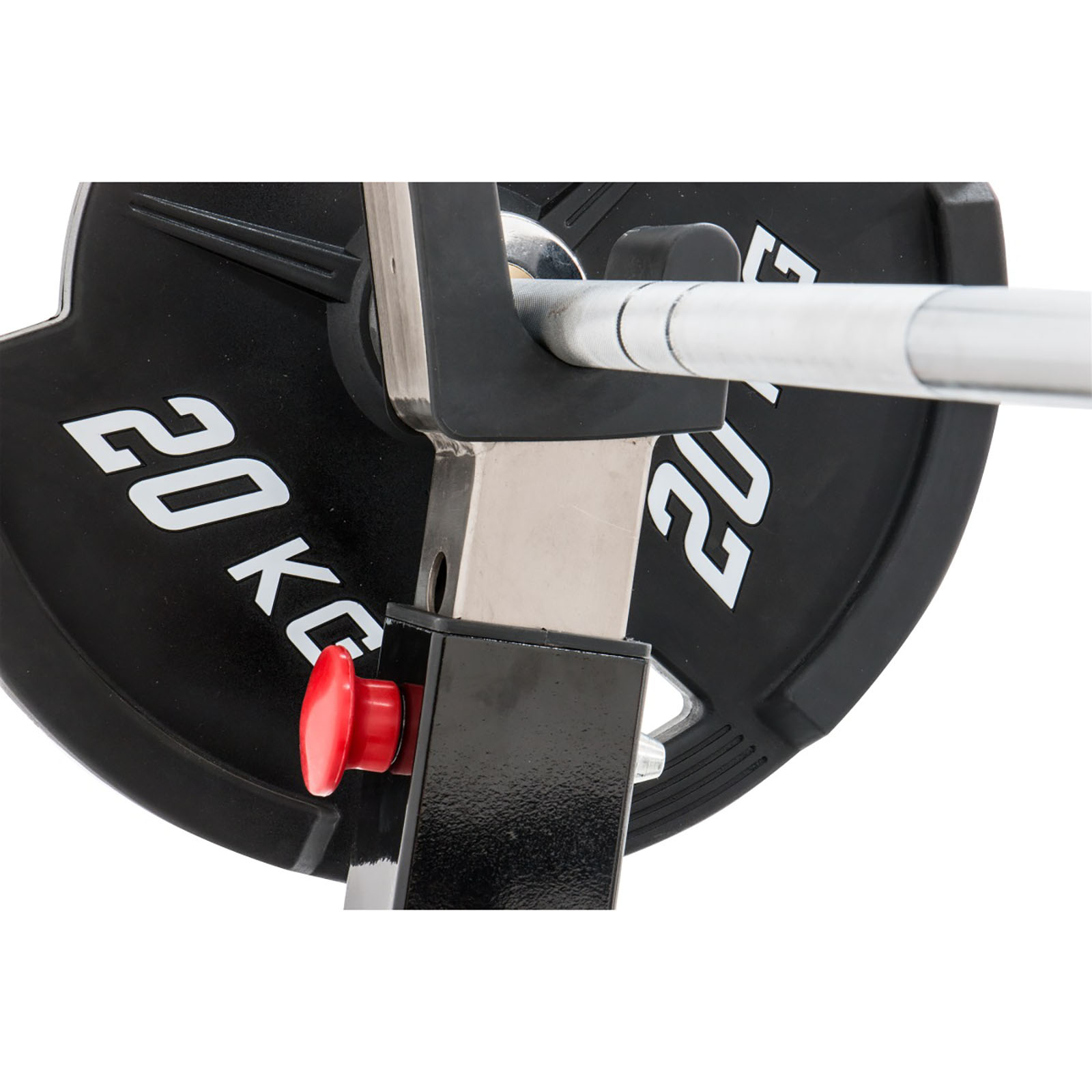 Adjustable bench press bar support