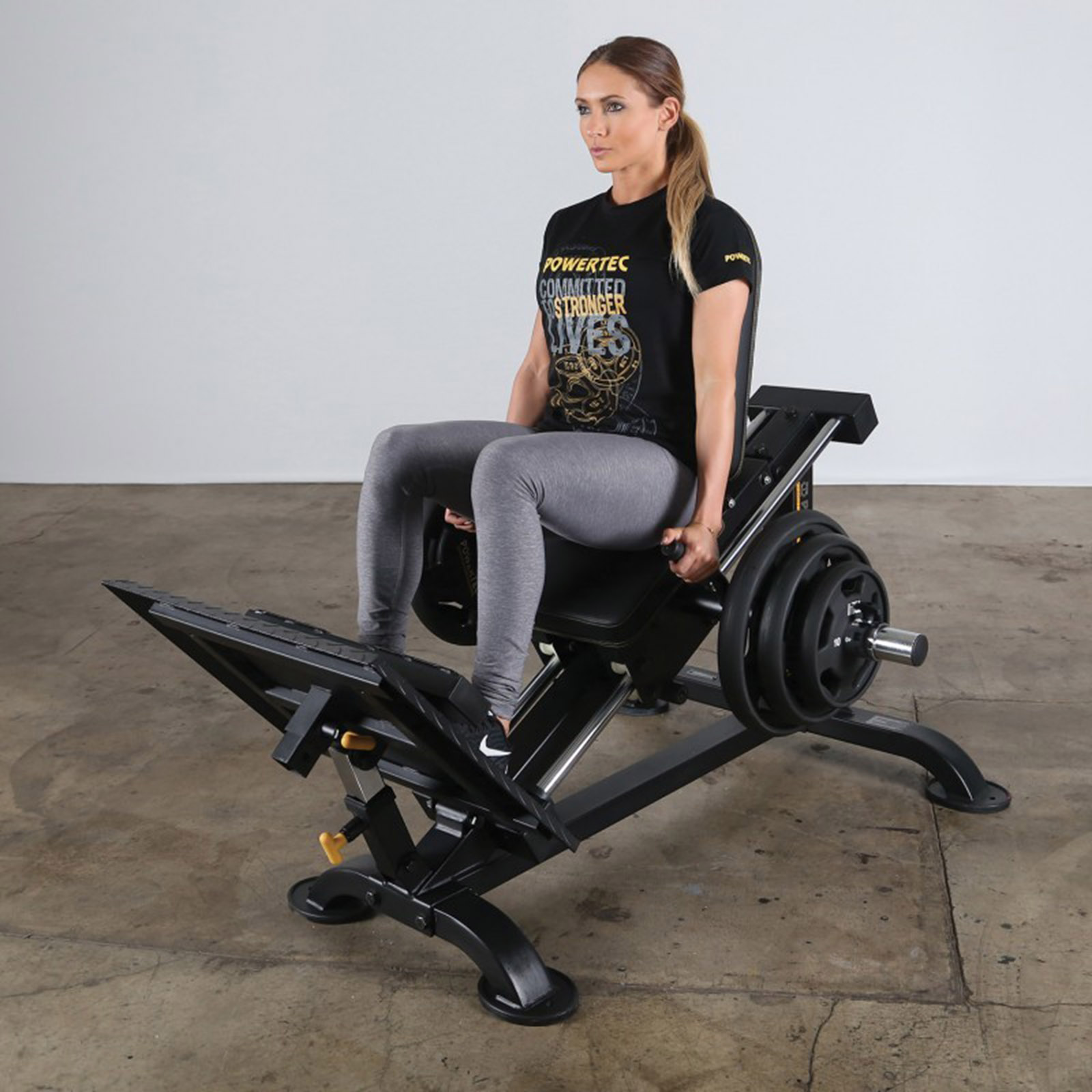 Woman doing a leg press