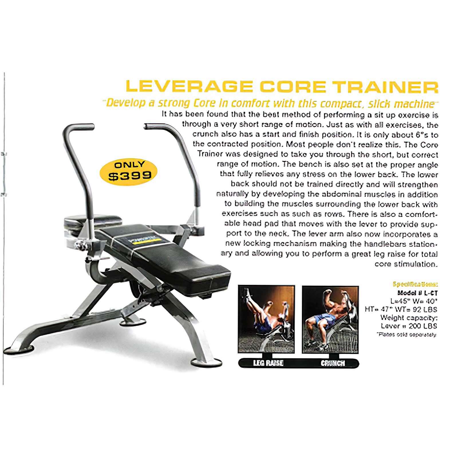 Powertec 2008 catalogue featuring the Leverage Crunch Machine.