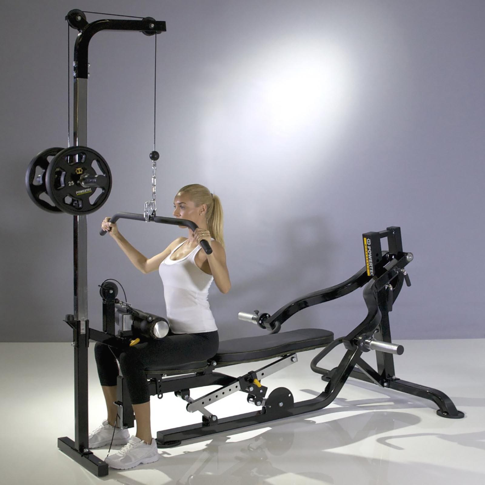 A woman performing cable lat pulldowns.