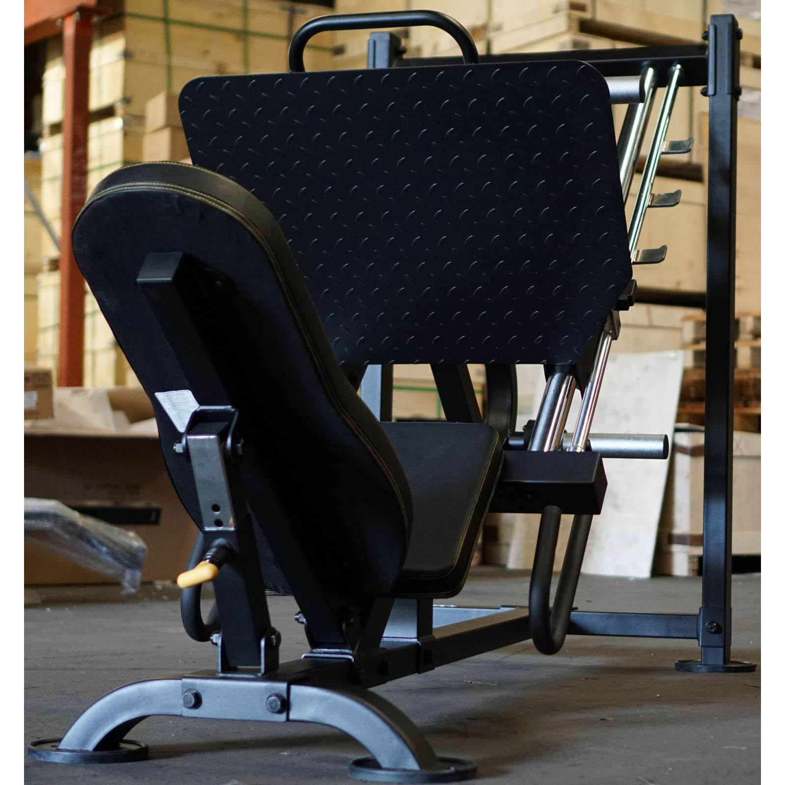 45 degree leg press machine in a warehouse