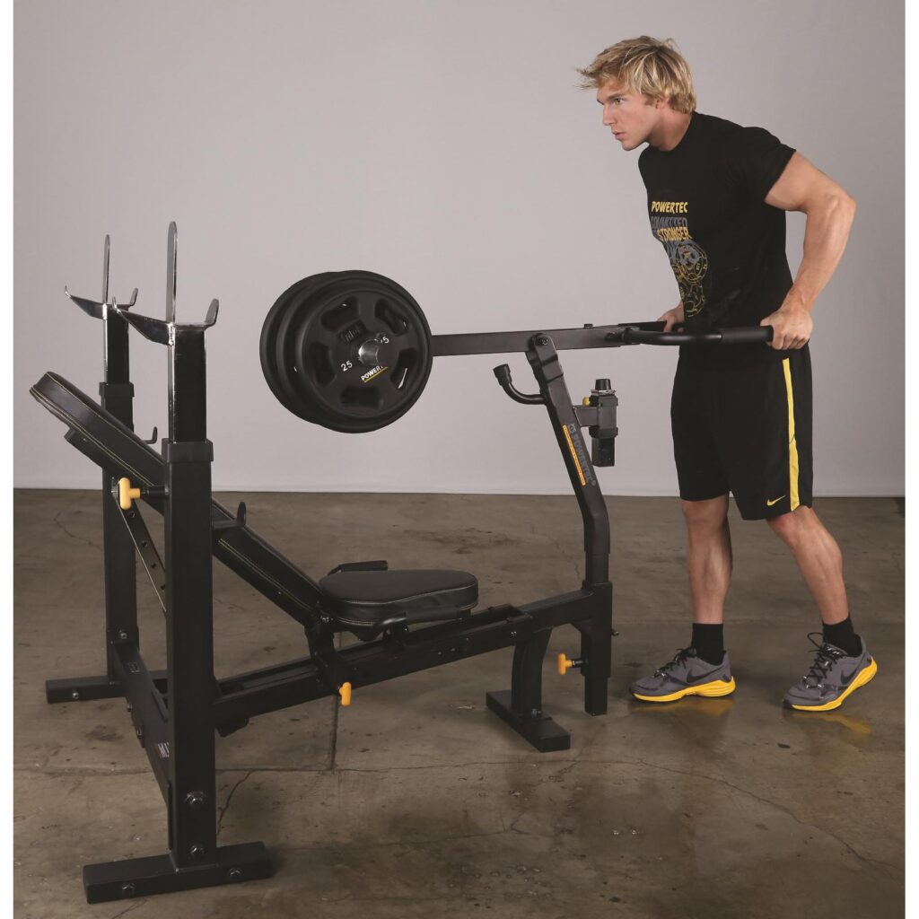 Man doing dips on Powertec Dip Accessory