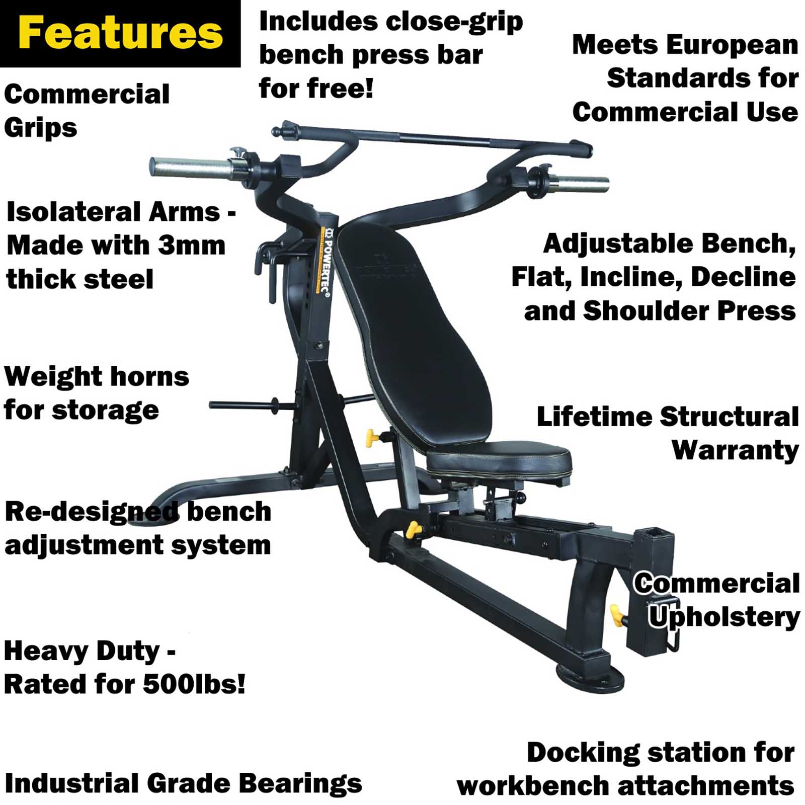 Powertec Leverage Multi Press Features