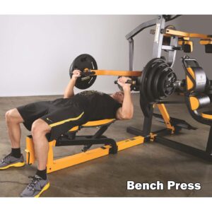 Man doing leverage bench press