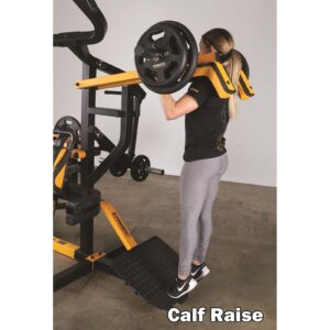 Woman doing leverage standing calf raises